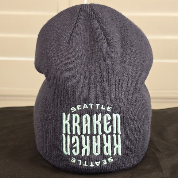 Seattle Kraken Beanie Adult Mens Blue NHL Adidas - Picture 1 of 5